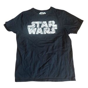 Star Wars Men's Large Black Graphic T-Shirt Darth Vader Yoda Chewbacca